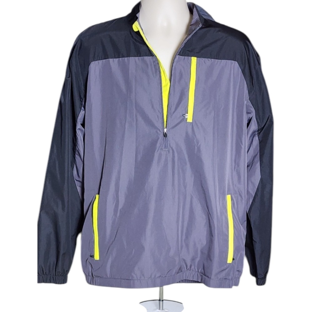 Tommy Armour Men's L Gray Black Golf Windbreaker Athletic Track Jacket